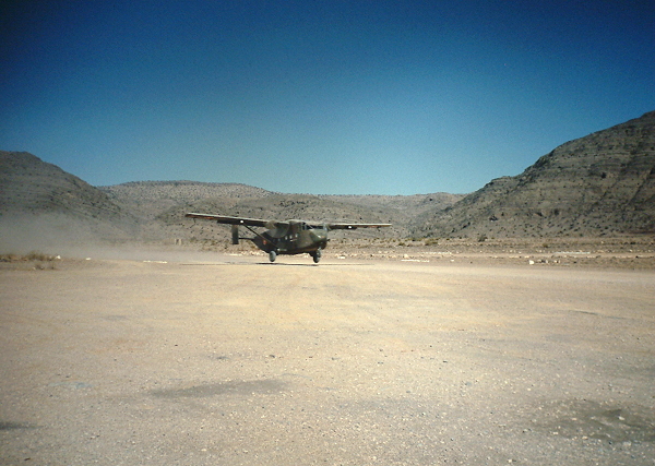 Skyvan taking off at Sayq